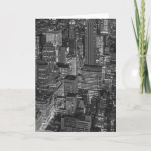 Tarjeta Negro Blanco Rojo Ciudad de Nueva York Silueta