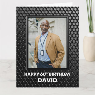 Tarjeta Negro moderno 60 cumpleaños
