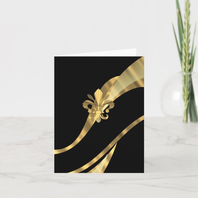 Tarjeta Negro y flor de lis del oro (Anverso)