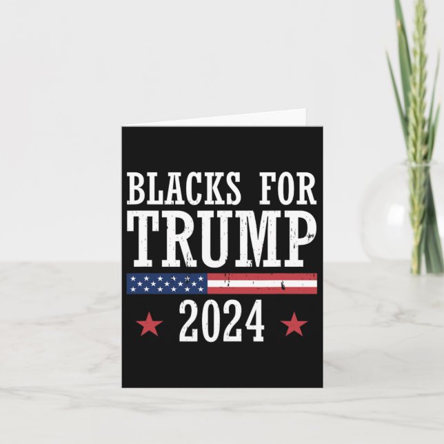 Tarjeta Negros Por Trump 2024 Elección Presidencial Republ (Anverso)
