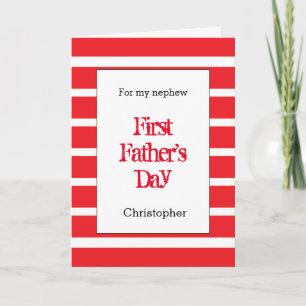 Tarjeta Nehew del Día del Primer Padre Rojo a la raya