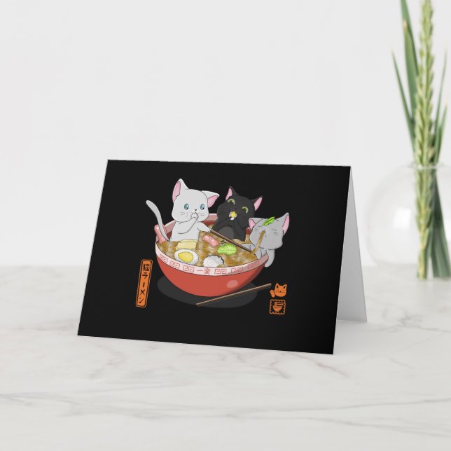 Tarjeta Neko Ramen cat (Anverso)