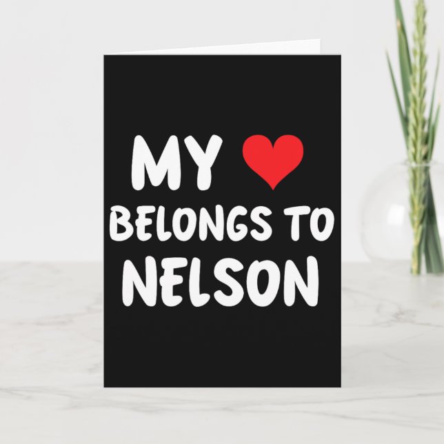 Tarjeta Nelson - Mi corazón pertenece a Nelson - Amor  (Anverso)