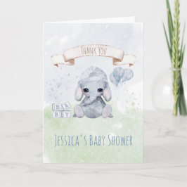 Tarjeta Nene Elephant Watercolor Animales Gracias