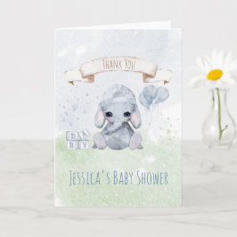 Tarjeta Nene Elephant Watercolor Animales Gracias