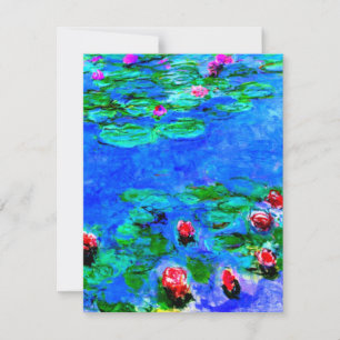 Tarjeta Nenúfares, rojos, por Oscar-Claude Monet