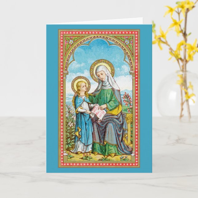 Tarjeta NeoGothic St. Anne y Young Mary (SAU 29) (flor amarilla)