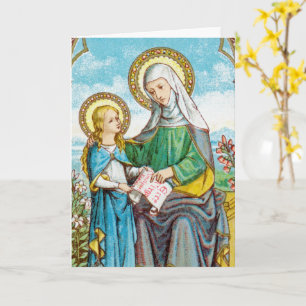 Tarjeta NeoGótico Santa Ana y la joven María (SAU 29)