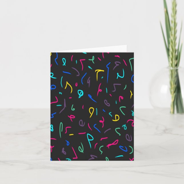 Tarjeta Neon Bright Marks on Black (Anverso)