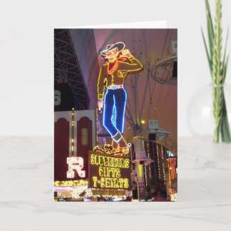 Tarjeta Neon Cowboy Rótulo Las Vegas