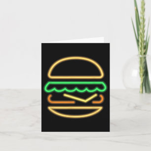 Tarjeta Neón de hamburguesa - Estilo de un Rótulo retro ne