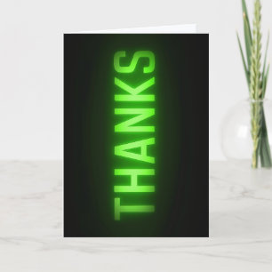 Tarjeta Neon Green Gracias Rótulo En Negro