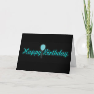 Tarjeta Neon Happy Birthday Rótulo
