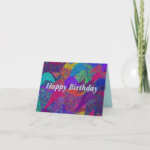 Tarjeta Neon Leaves Happy Birday Card
