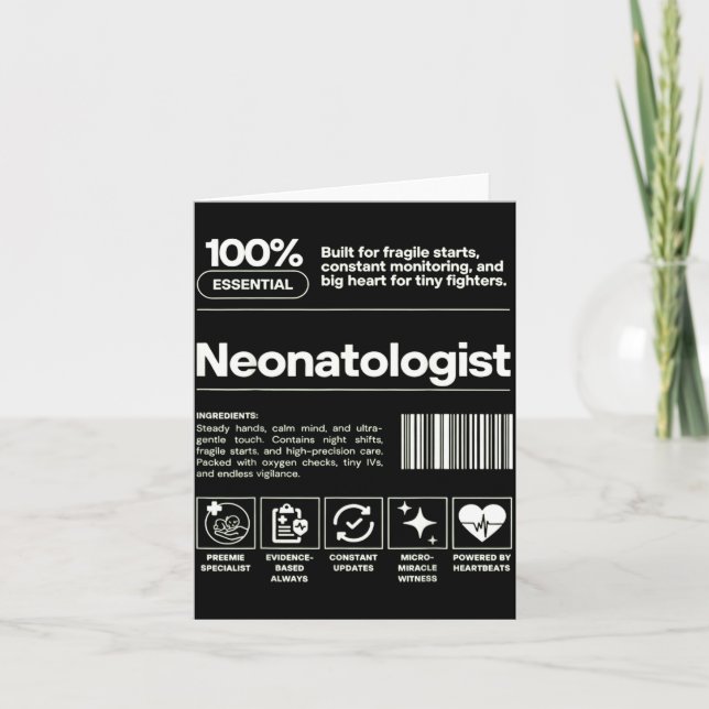 Tarjeta Neonatologist &amp; D Neonatology Gift Nicu Doctor (Anverso)
