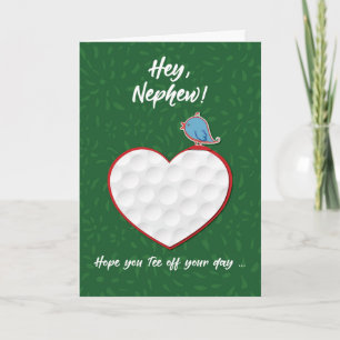 Tarjeta Nephew Golf Sports Heart Valentine Preteen & Adole