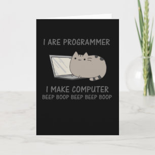 Tarjeta Nerd computador Cat Funny del programador