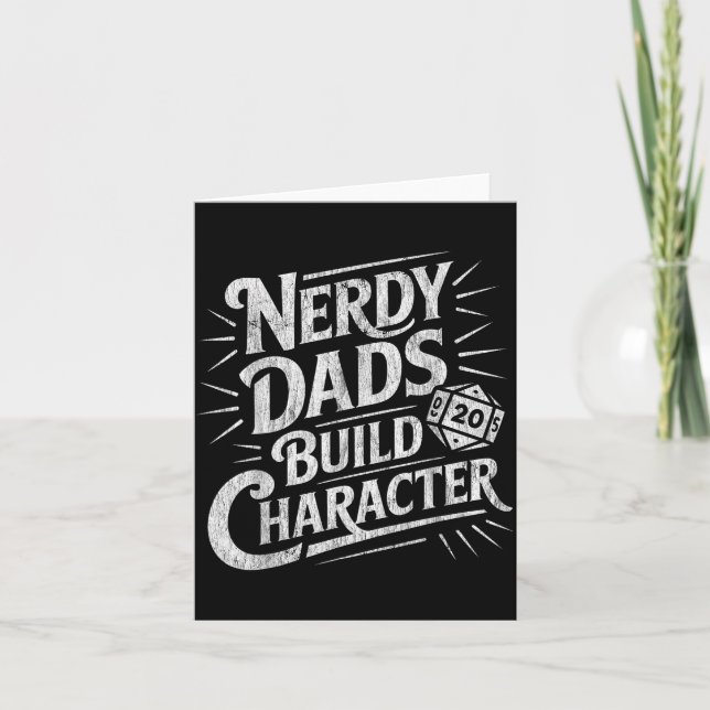 Tarjeta Nerdy Dads Build Character Father Humor  (Anverso)