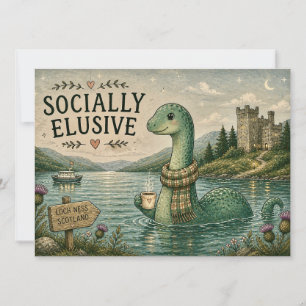 Tarjeta Nessie esquiva socialmente criptozoológico Loch Ne