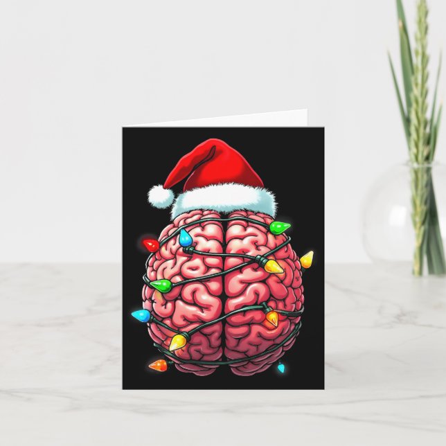 Tarjeta Neuro Nurse Xmas Santa Hat Neurology Premium Tri-b (Anverso)