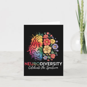 Tarjeta Neurodiversidad Cerebro Floral Celebrar El Espectr