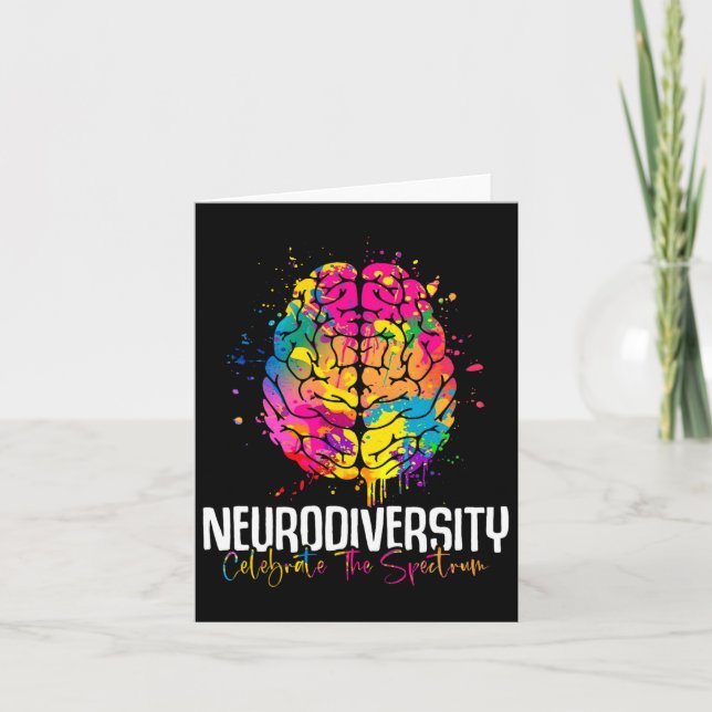 Tarjeta Neurodiversidad Flores Neurodivergentes Consciente (Anverso)