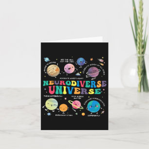 Tarjeta Neurodiverso planeta espacial universal autismo au