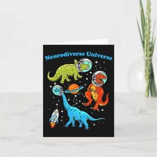 Tarjeta Neurodiverso Universo Dinosaurios Espacio Adhd Asd