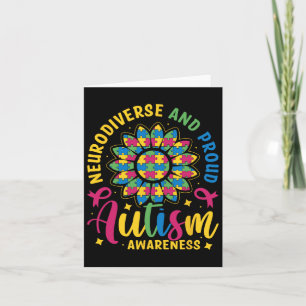 Tarjeta Neurodiverso Y Orgulloso Autismo Conciencia Autist