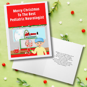 Tarjeta Neurólogo Pediatra Feliz Navidad Santa en RM