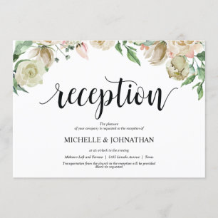 Tarjeta neutral de la invitación de la recepción