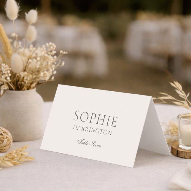 Tarjeta Neutral Floral Wedding Place Cards (Subido por el creador)