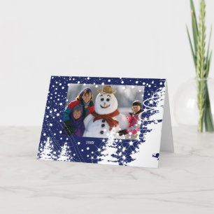 Tarjeta nevada de la foto del navidad de la