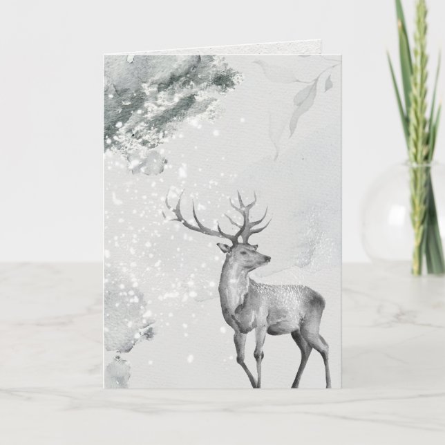 Tarjeta Nevada Watercolor Pacífico Deer (Anverso)
