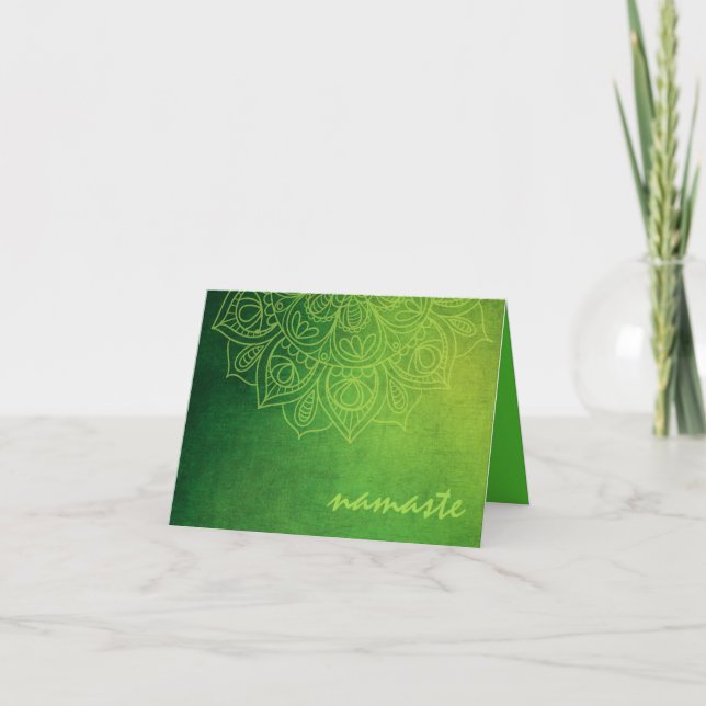 Tarjeta New Age Mehendi Style Kiwi Toned Mandala (Anverso)