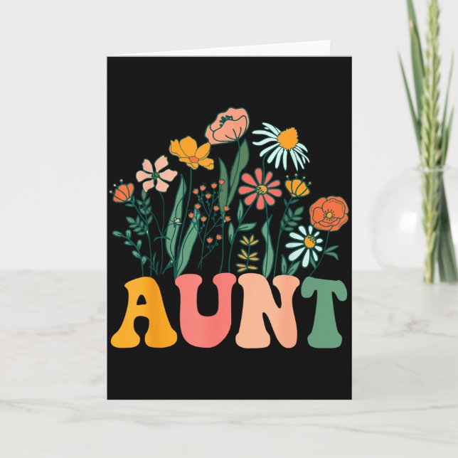 Tarjeta New Aunt Wildflower First Birthday &amp; Baby Show (Anverso)