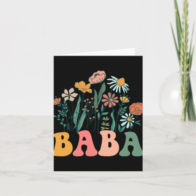 Tarjeta New Baba Wildflower First Birthday &amp; Baby Show (Anverso)