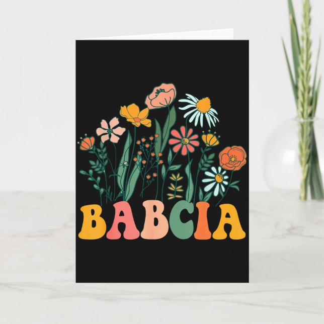 Tarjeta New Babcia Wildflower First Birthday &amp; Baby Sh (Anverso)