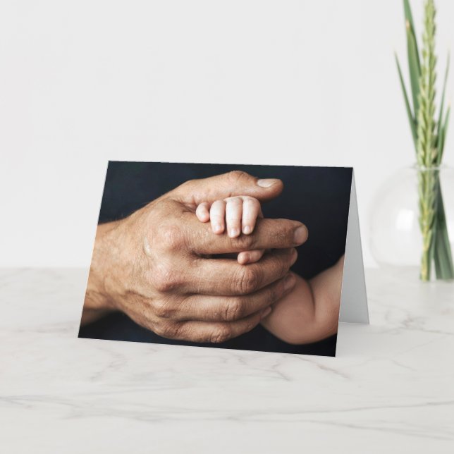 Tarjeta New Baby and Daddy's Hands (Anverso)