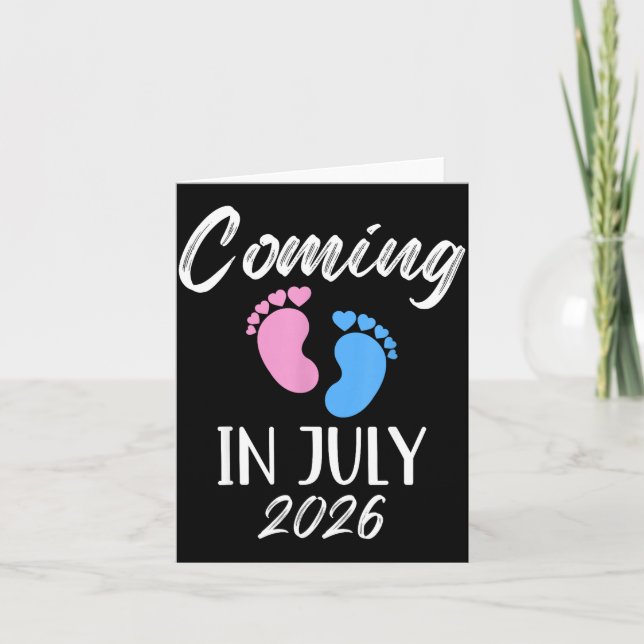 Tarjeta New Baby Coming In July 2026 Funny Baby Shower Boy (Anverso)