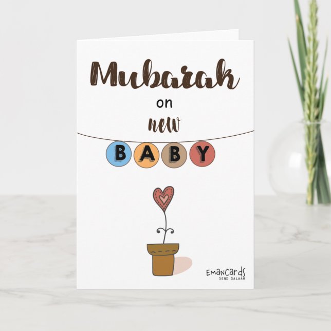 Tarjeta New Born - Cute Baby Plant (Anverso)