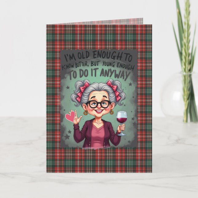 Tarjeta New Brunswick Provincial Tartan Humorous Birthday (Anverso)