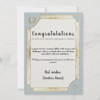 Tarjeta New Business Congratulations Card