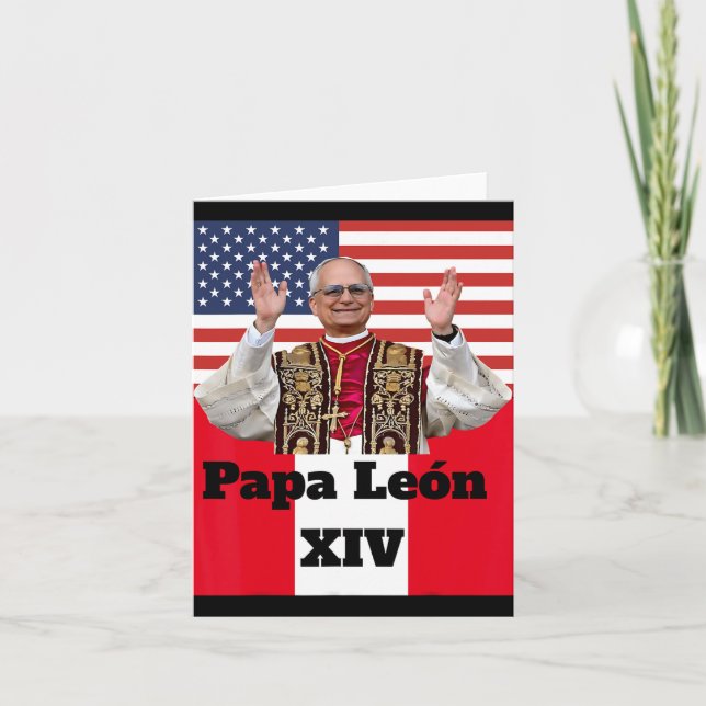Tarjeta New Catholic Pe Leo Xiv Papa León Peru U.s.a. Conn (Anverso)