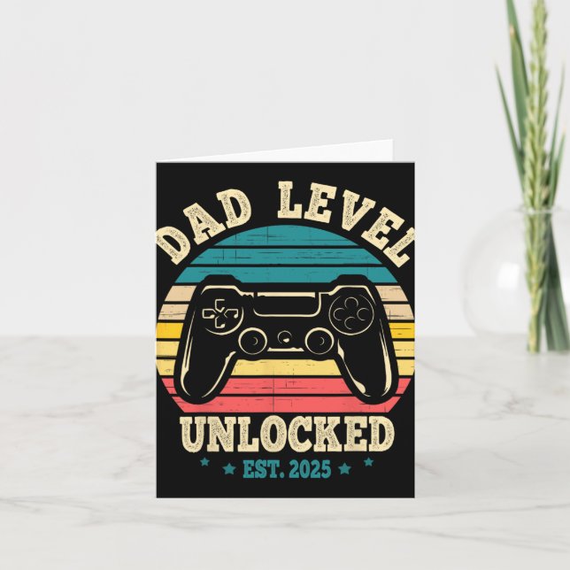 Tarjeta New Daddy I Leveled Up To Dad Mens Pregnancy Idea  (Anverso)