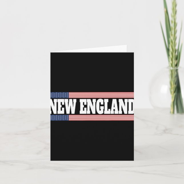 Tarjeta New England Usa Flag Patriotic State Varsity New E (Anverso)