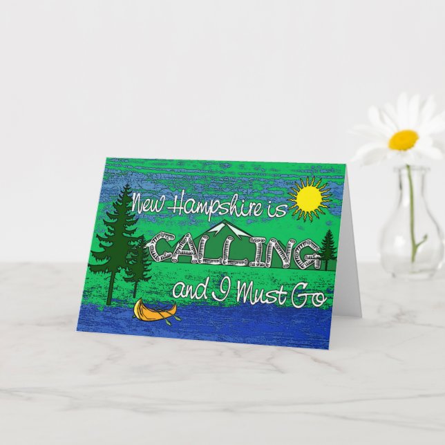 Tarjeta New Hampshire Llama Arte (Planta pequeña)