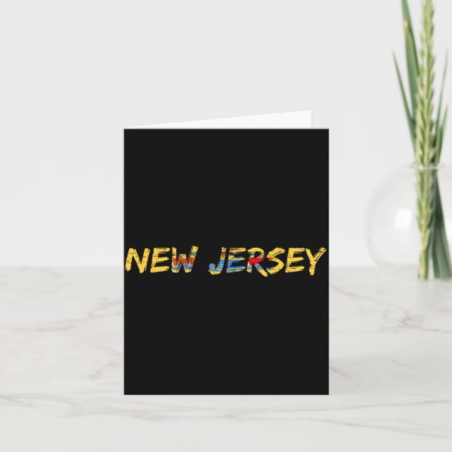 Tarjeta New Jersey, New Jersey Flag  (Anverso)