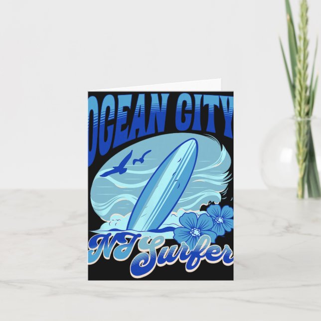 Tarjeta New Jersey Surfer Ocean City Nj Surfing Beach Sand (Anverso)