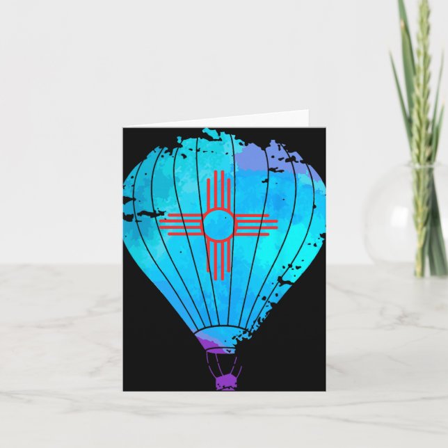 Tarjeta New Mexico Festival Hot Air Balloon Zia Gift  (Anverso)